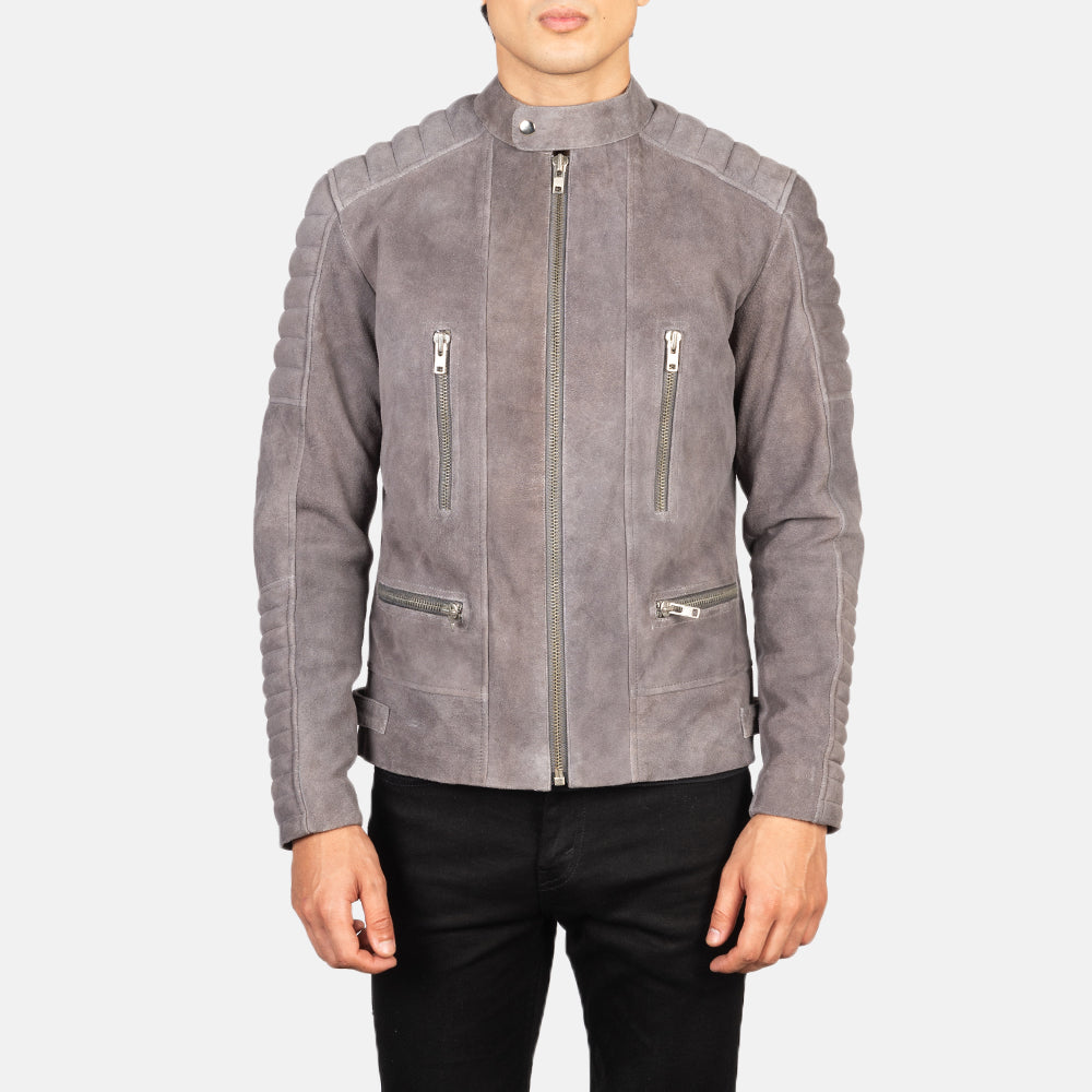 Men's Classic Biker Suede Jacket