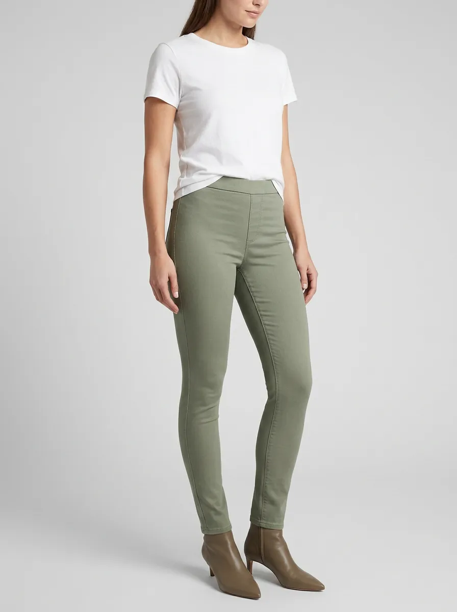 Leisure High-Stretch Mid-Rise Stretch Pants