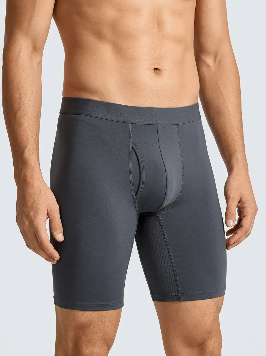 Men's Charcoal Grey Boxer Briefs with Functional Fly Boxer Briefs