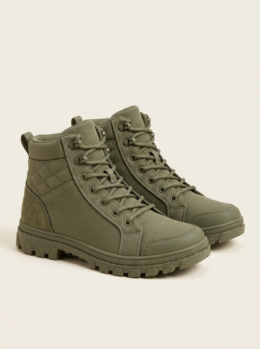 Ridge Quilted Canvas Hiking Boots