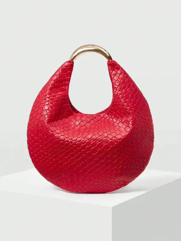 PU Leather Embossed Top Handle Bag