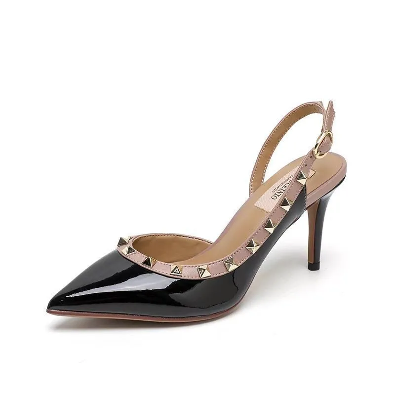 Rivet Buckle Stiletto Sandals