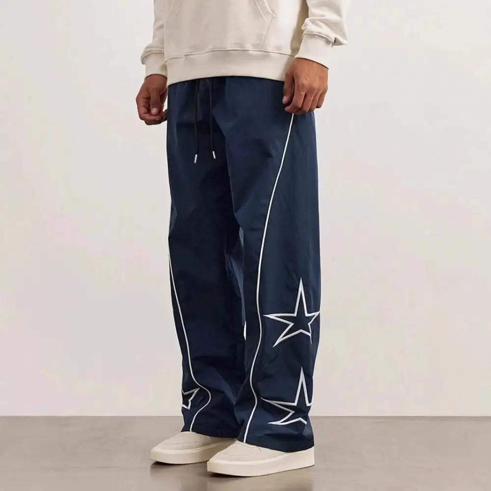 Retro Star Contrast Stripe Casual Pants