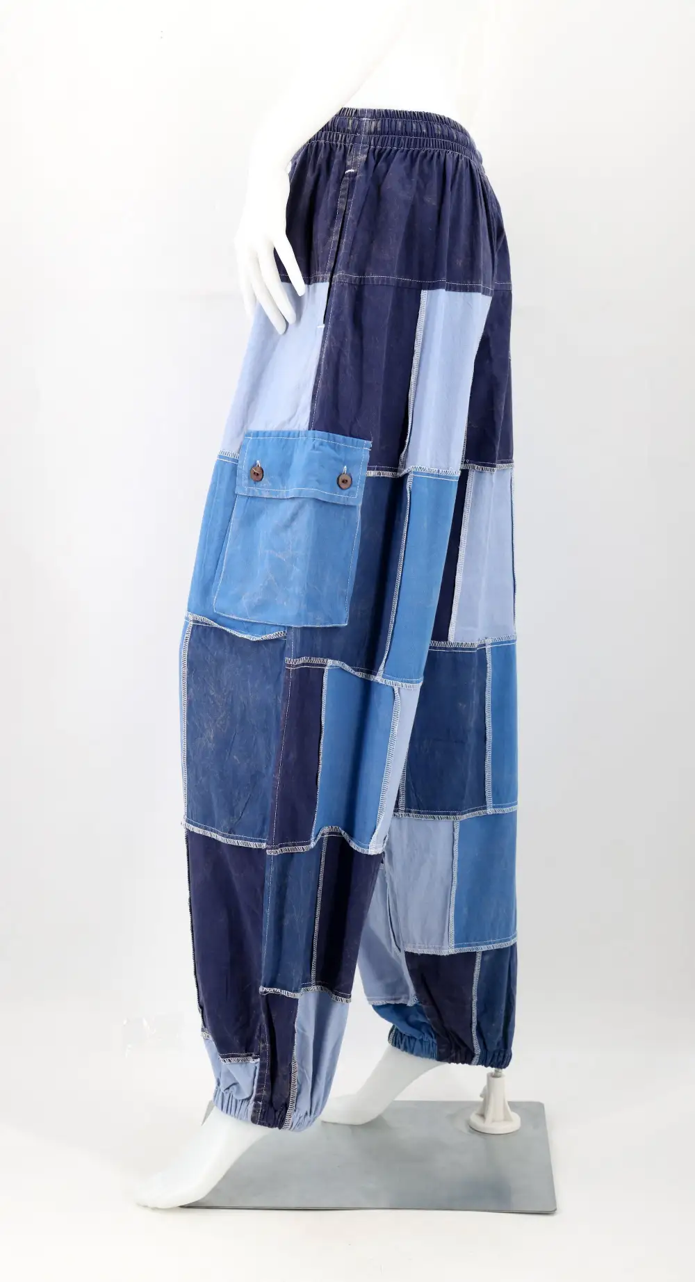 Women's Artful Harem Cargo Patchwork Cargo Pants