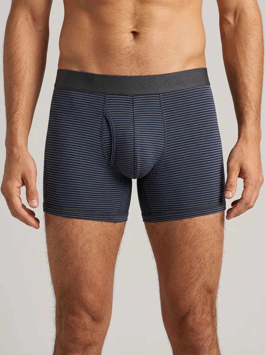 Men's Casual Daily Wear Striped Boxer Briefs