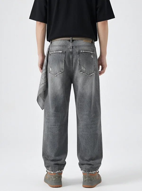 Unisex Modern Streetwear Graffiti Star Baggy Jeans