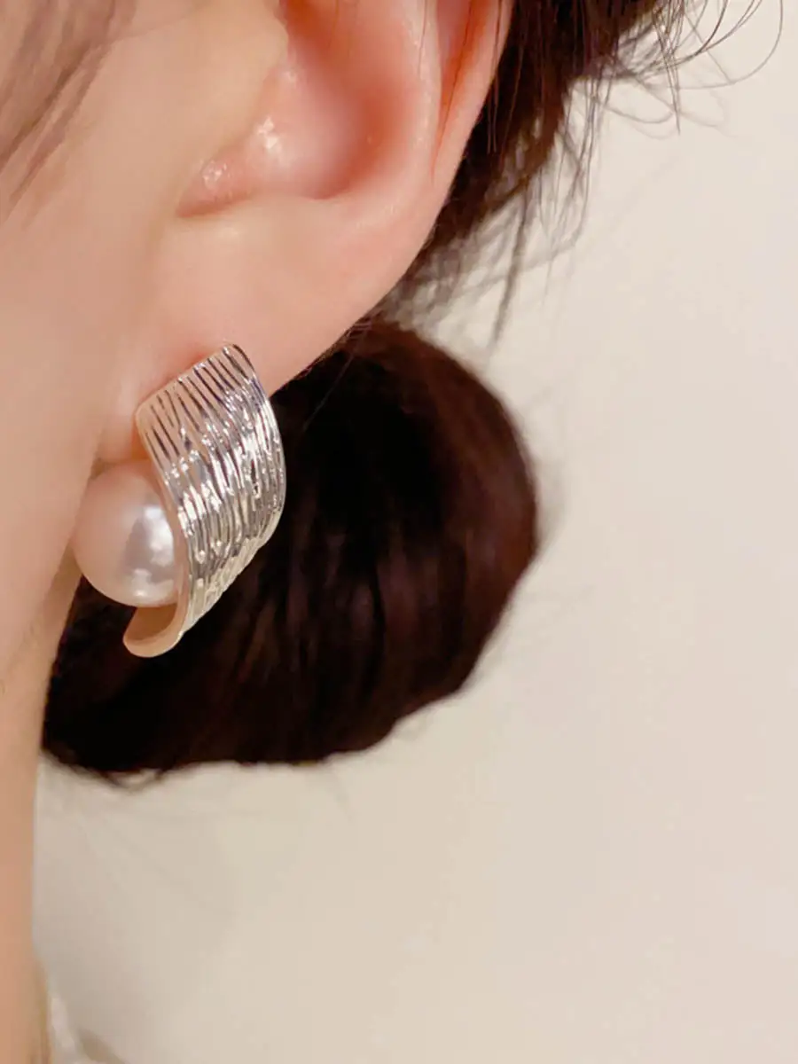Ornate Pearl-Inspired Accent Earrings