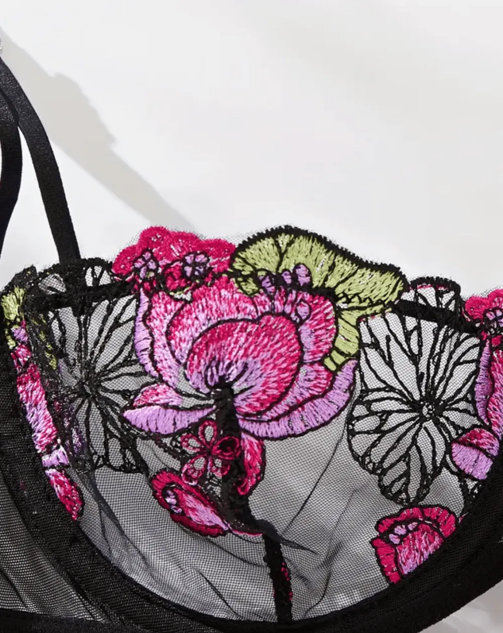 Floral Embroidered Lingerie Set