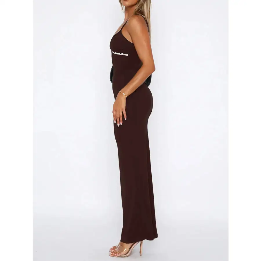 Lace Detail Slim Fit Bodycon Maxi Dress