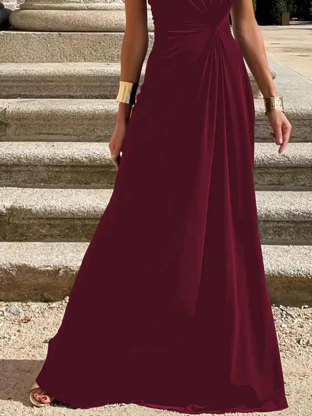Round Neck Sleeveless Maxi Dress