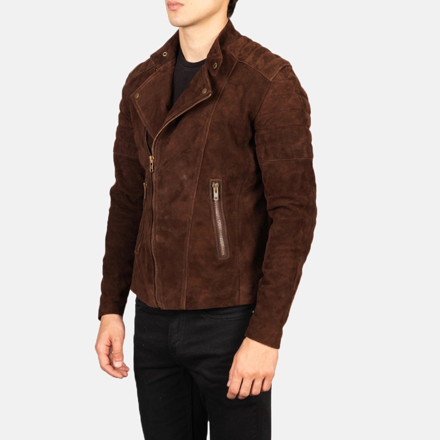 Men's Utility Biker Suede Jacket
