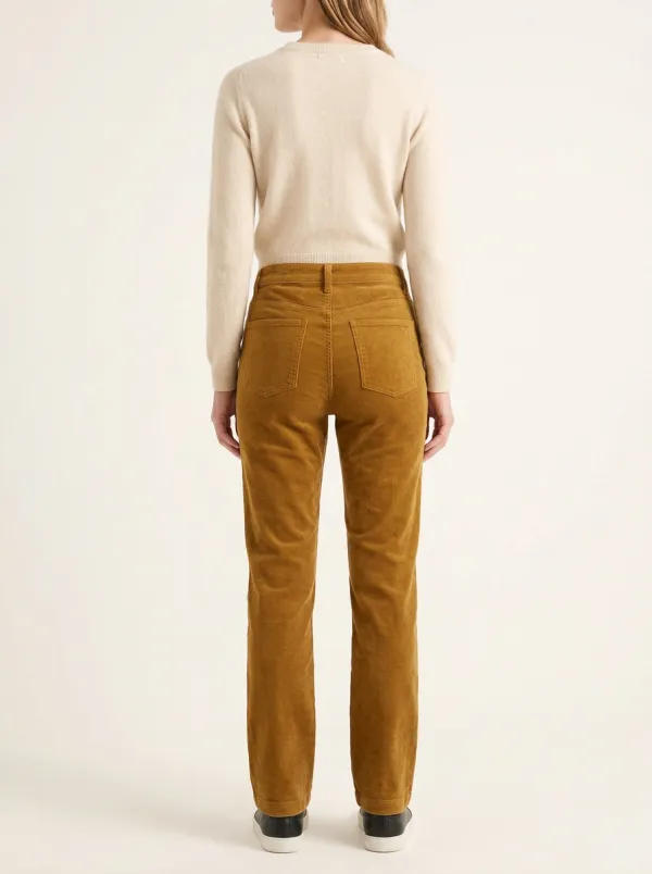 Women's Structured Sunburst Patch-Pocket Corduroy Pants
