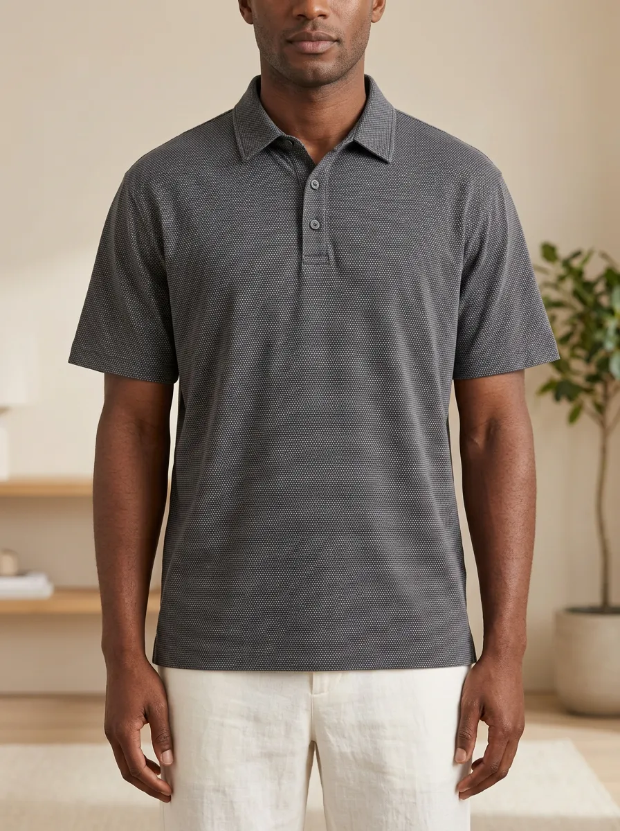 Refined Micro-Dot Men's Polo Shirt
