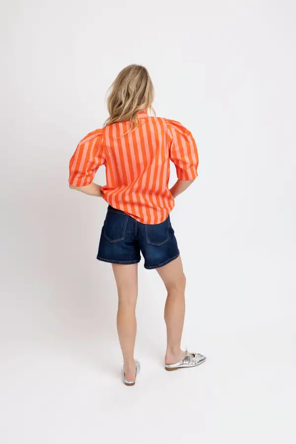 Relaxed Striped Button Down Shirt