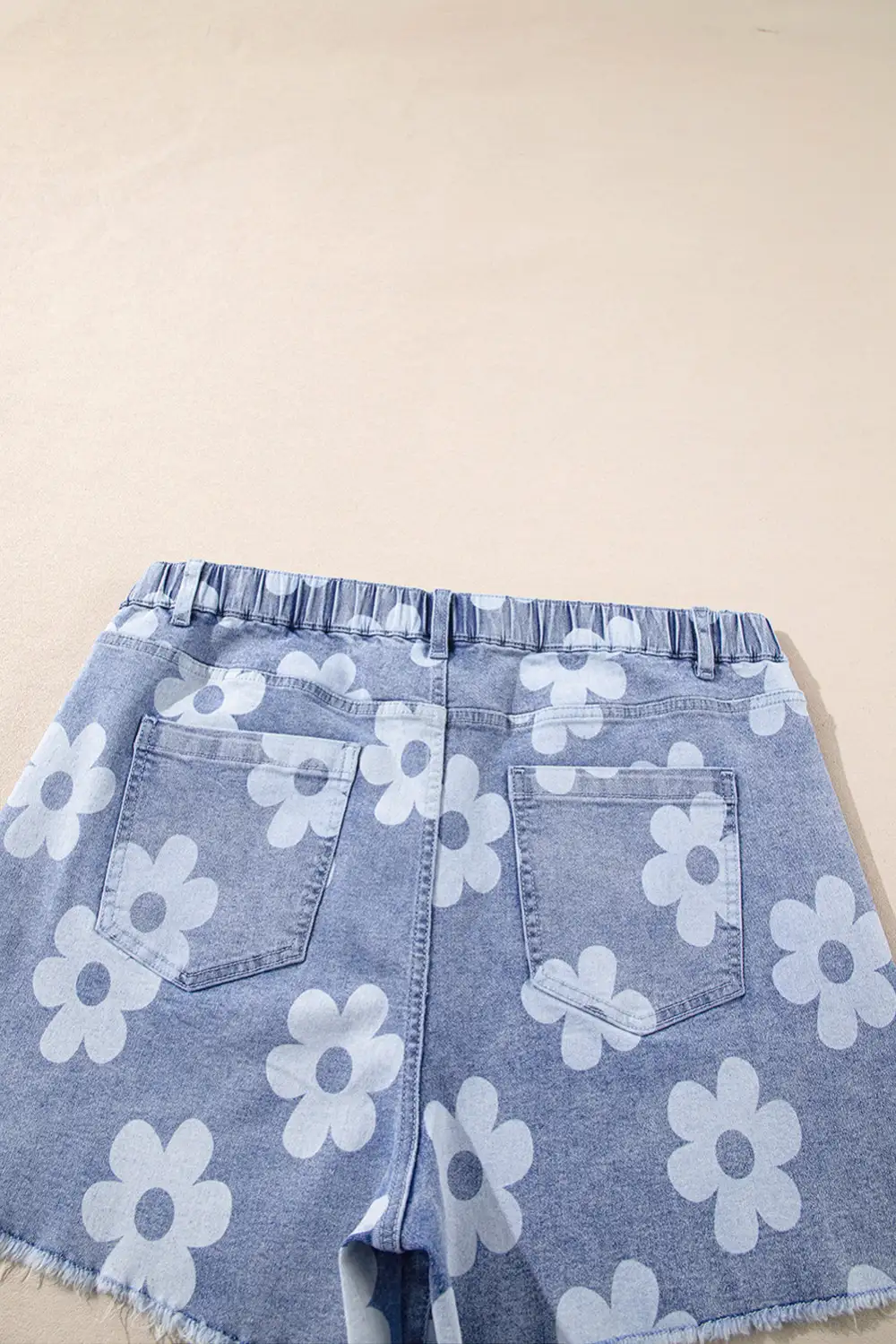 Blue Floral Pattern High Waist