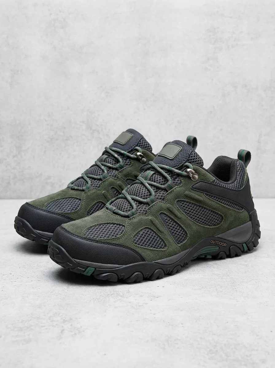 Men's Trail Utility Suede Mesh Outdoor Work Shoes