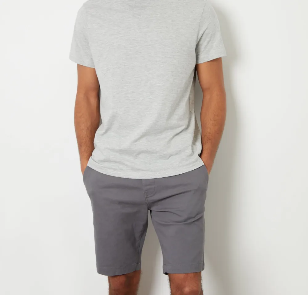 Men's Slate Gray Belted Chino Shorts