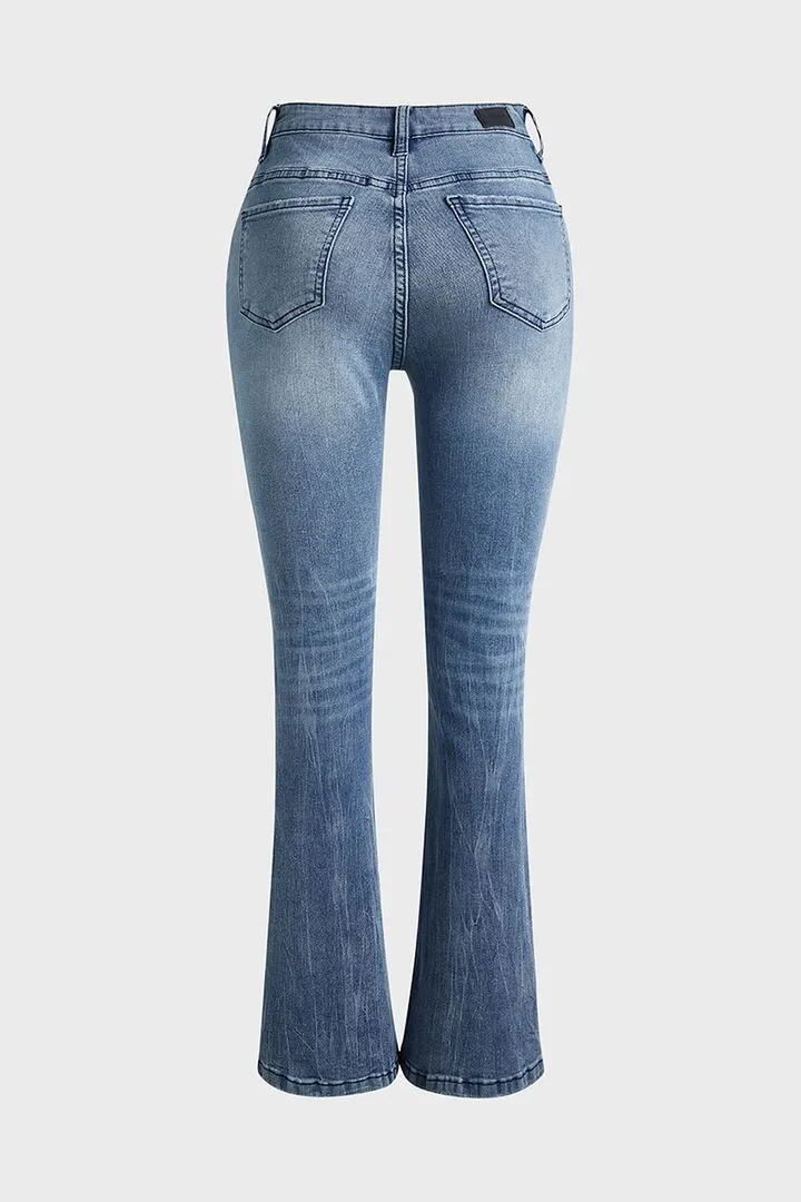 Vintage Ripped Flare Jeans