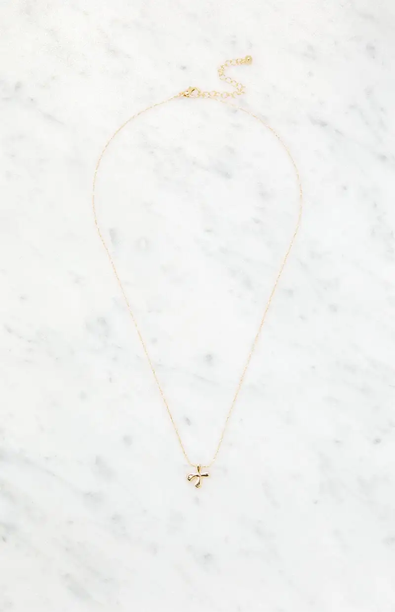 LA Hearts X Initial 14K Gold Plated Necklace