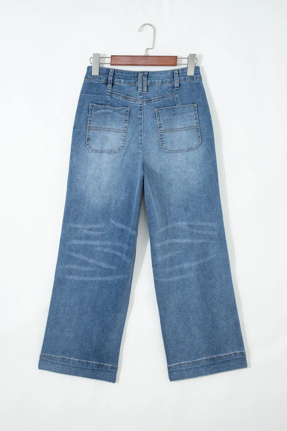Women's Exposed Stitching Straight Jeans