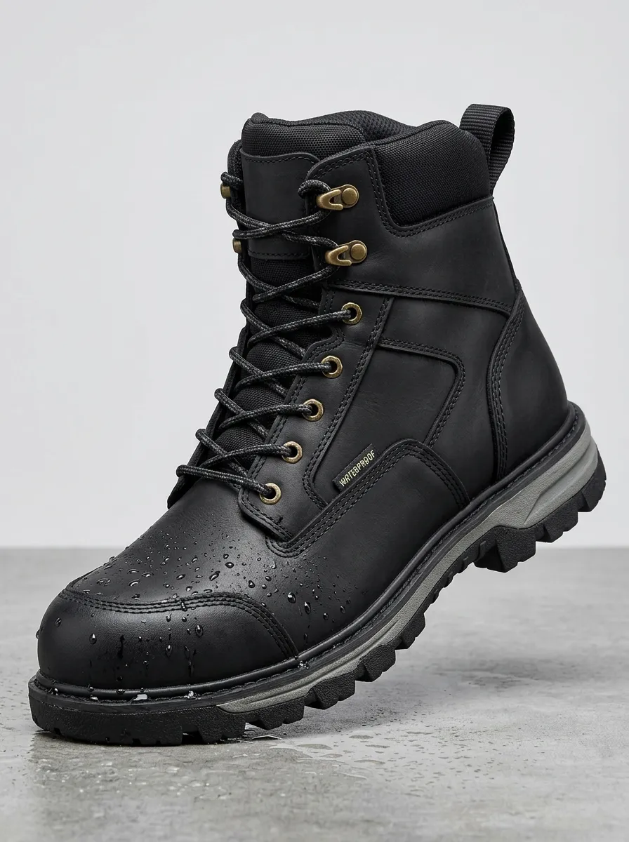 Trail Outdoor Leather-Look Men's Waterproof Work Boots