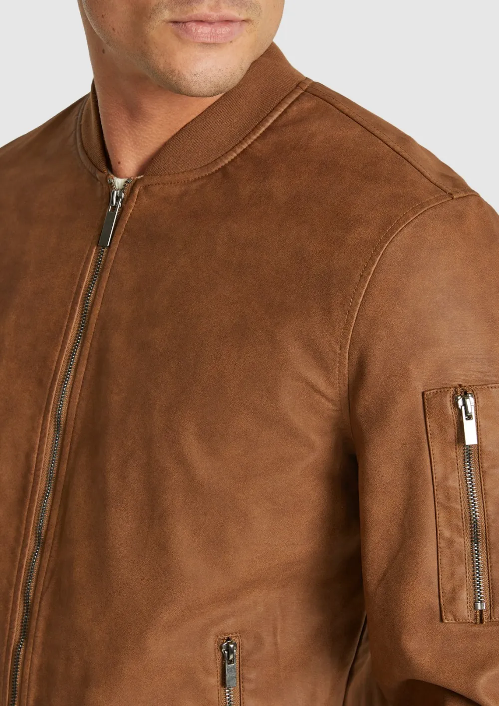 Classic Vintage Leather Slim Fit Tan Jacket