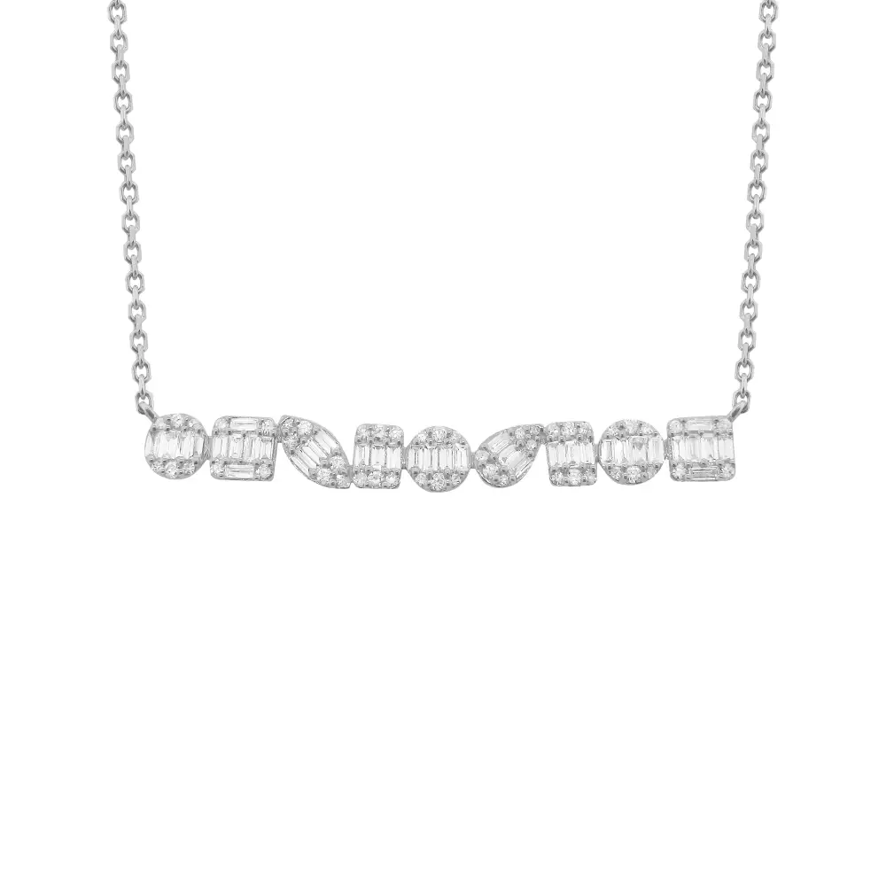 Minimal Clean Line Classic Diamond Necklace