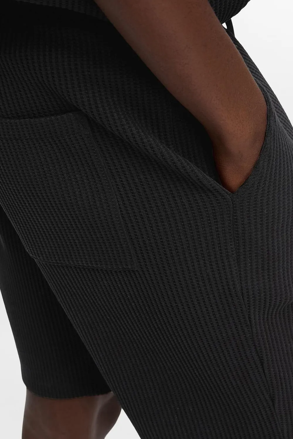 Casual Waffle Textured Co-ord Set Shorts