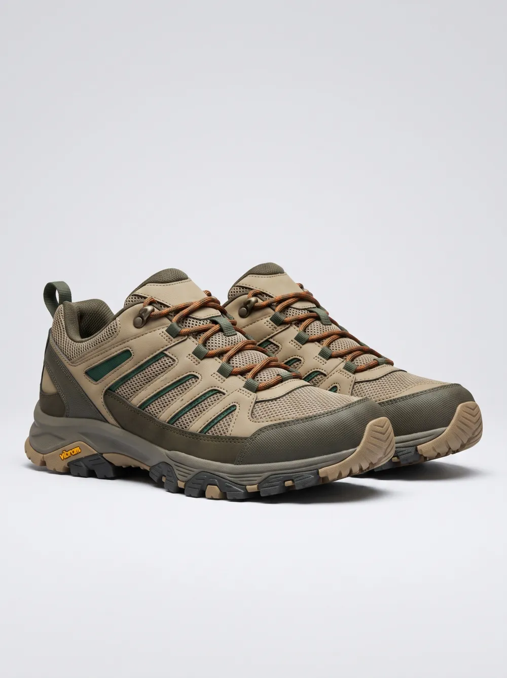 Men's Outdoor Hiking Adventure Khaki Green Printed Shoes