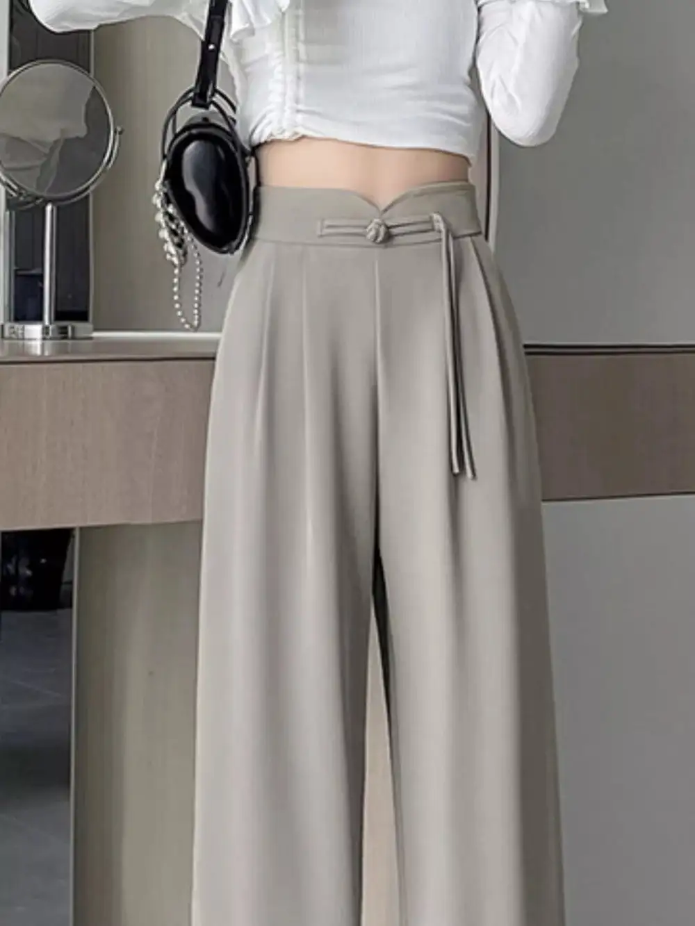 Simple High Waisted Wide Leg Pants