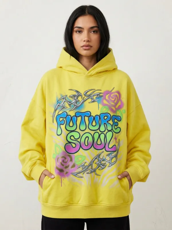 Unisex Streetwear Tribal Rose Hoodie
