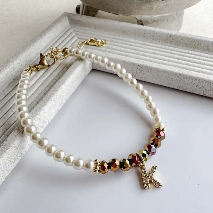 Pearl Initial Bracelet