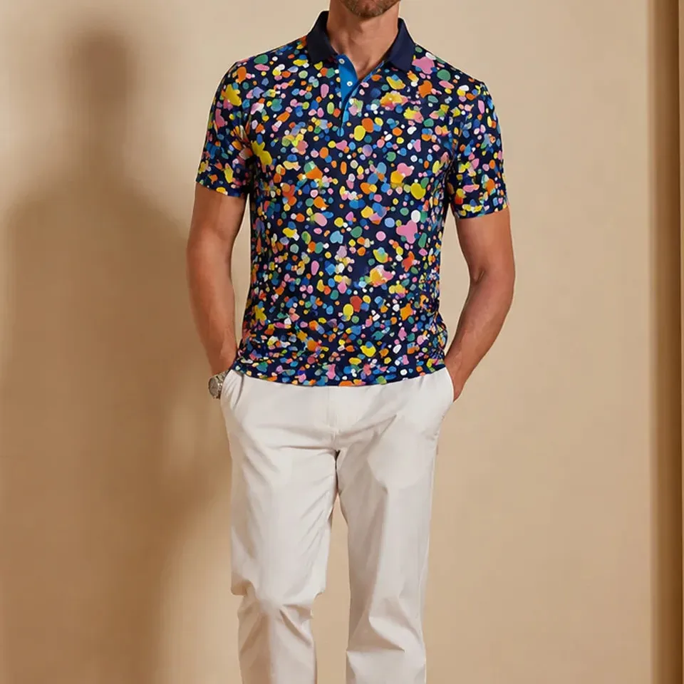 Polished Performance Short Sleeve Button Up Polo Shirt