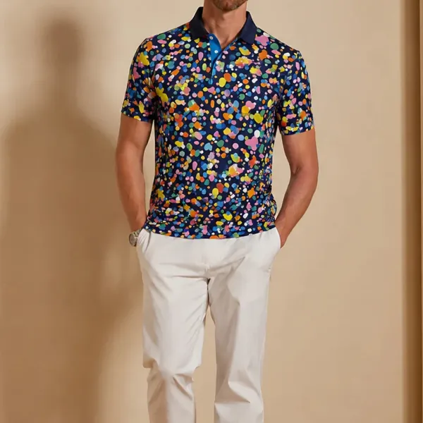 Polished Performance Short Sleeve Button Up Polo Shirt