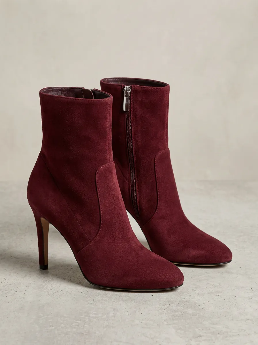 Stiletto Suede-Look Women's High-Heel Ankle Boots