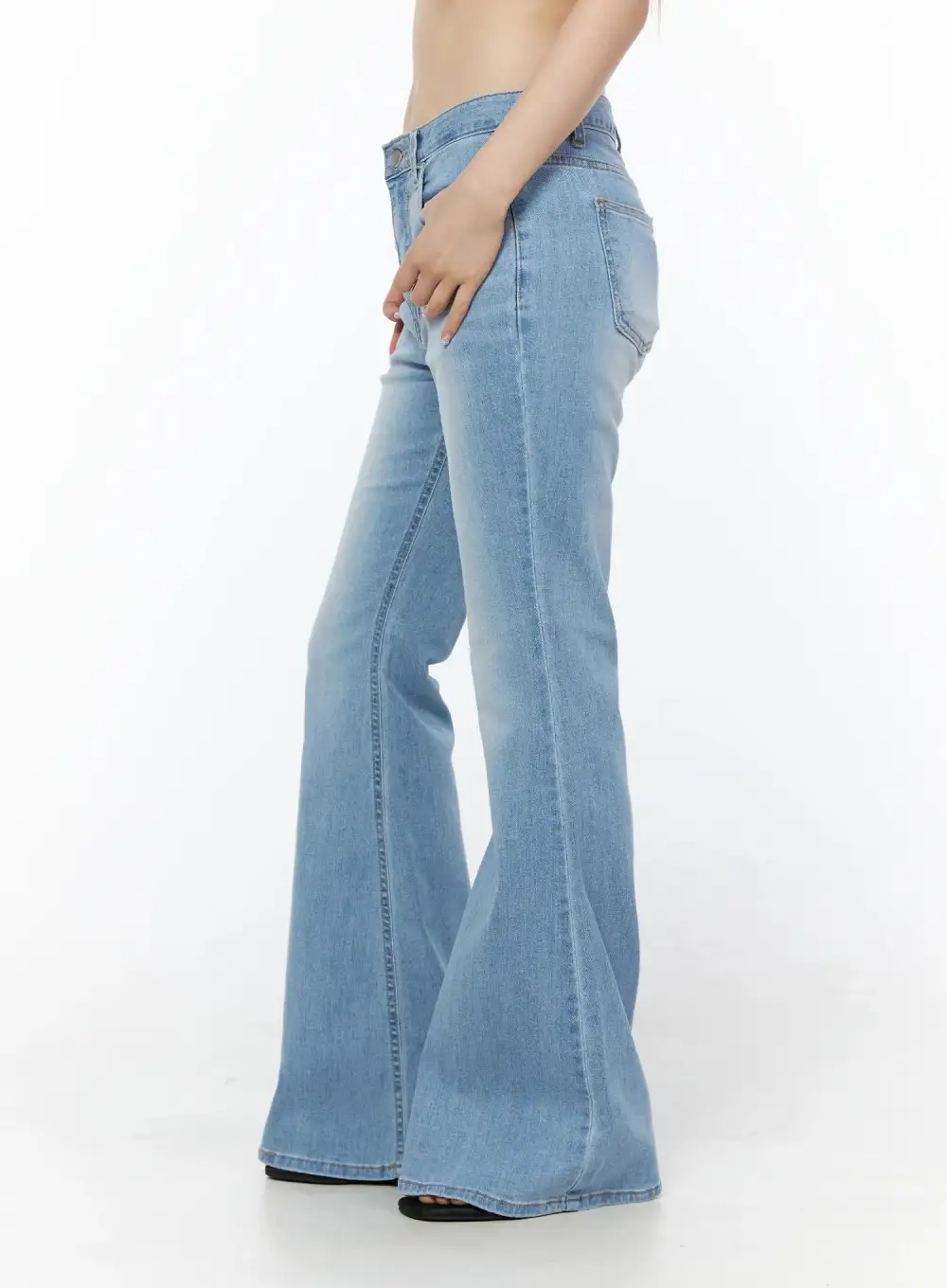 Slim-Fit Low-Rise Flared Bootcut Jeans