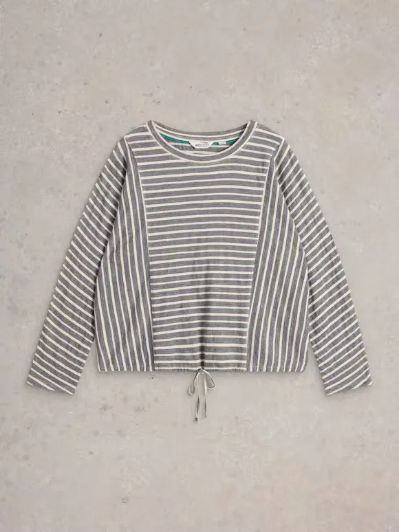 Striped Tie Hem Top