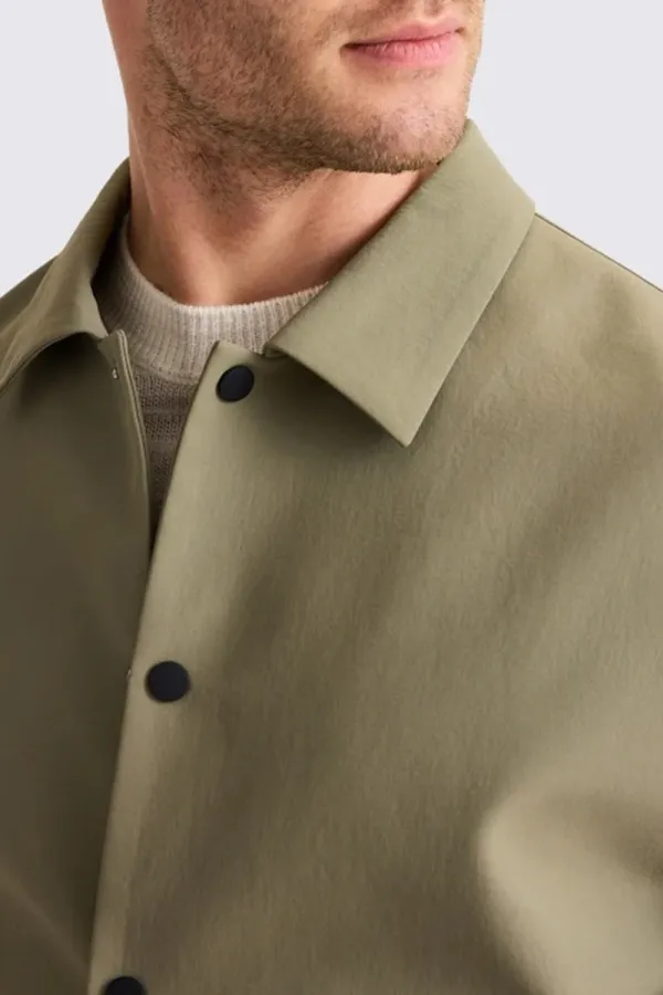 Stylish And Minimalist Men's Khaki Nylon Jacket