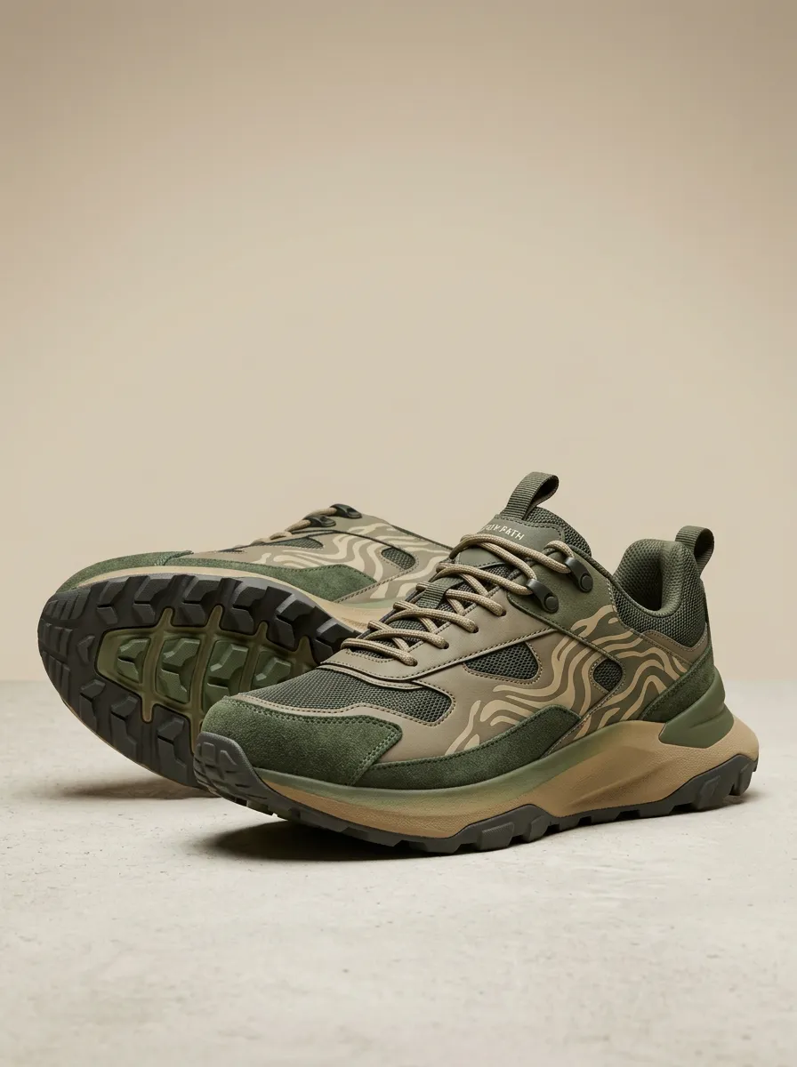 Sporty Hiking-Inspired Casual Sneakers