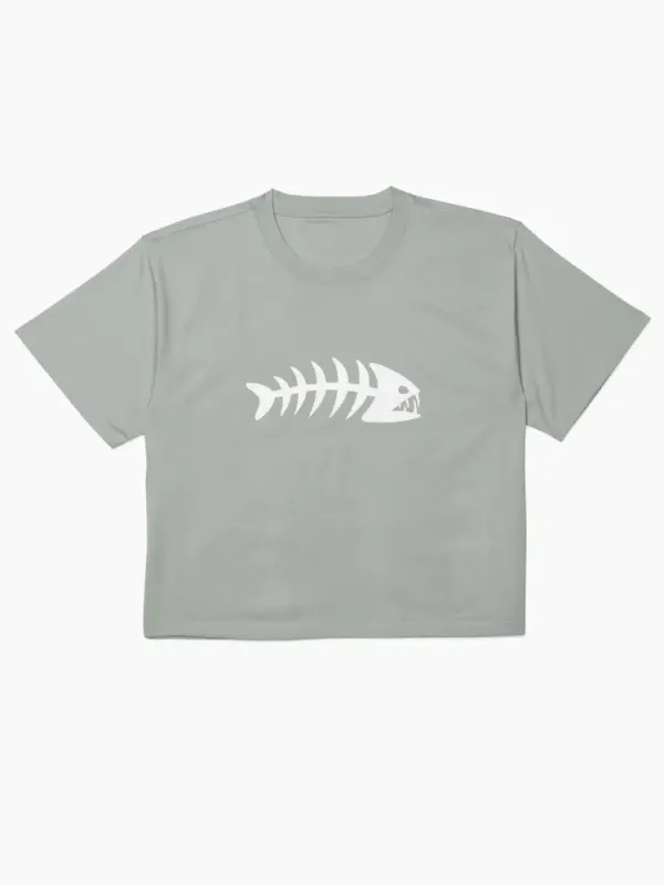 Fish Bone Printed Women'S T-Shirt
