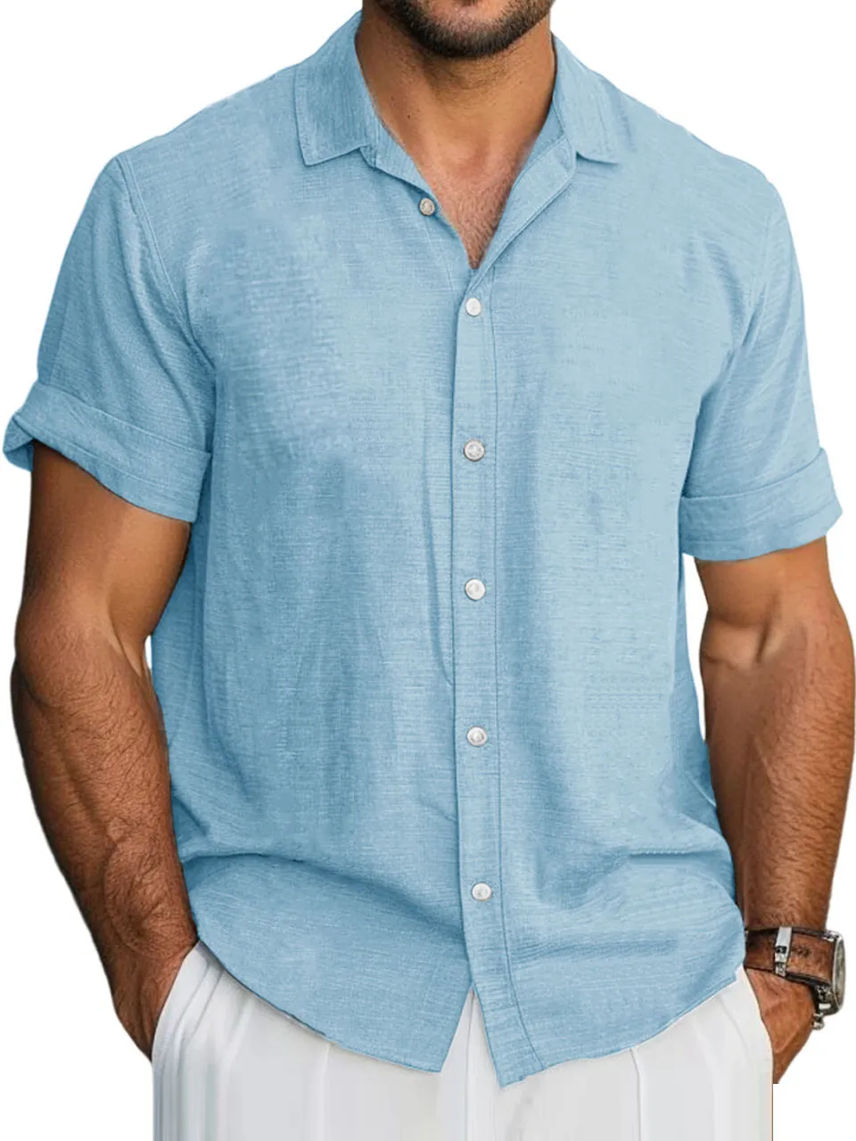 Workwear Short Sleeve Camp Collar Shirt