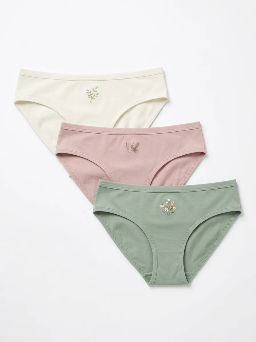 Women's Rose Bikini Briefs Three Pack