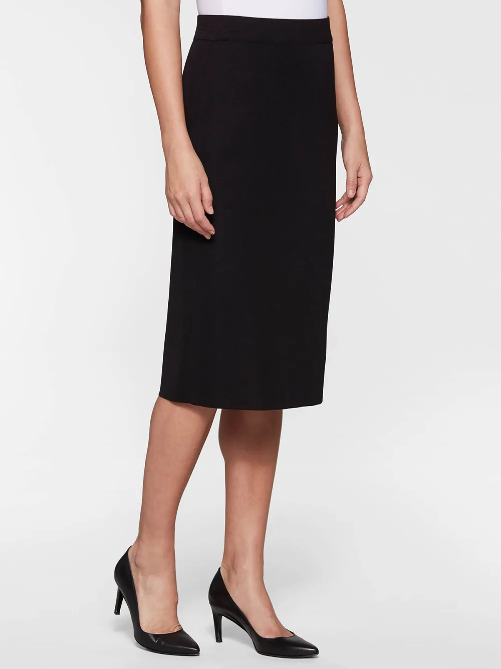 Solid Color Mid Waist Skirt