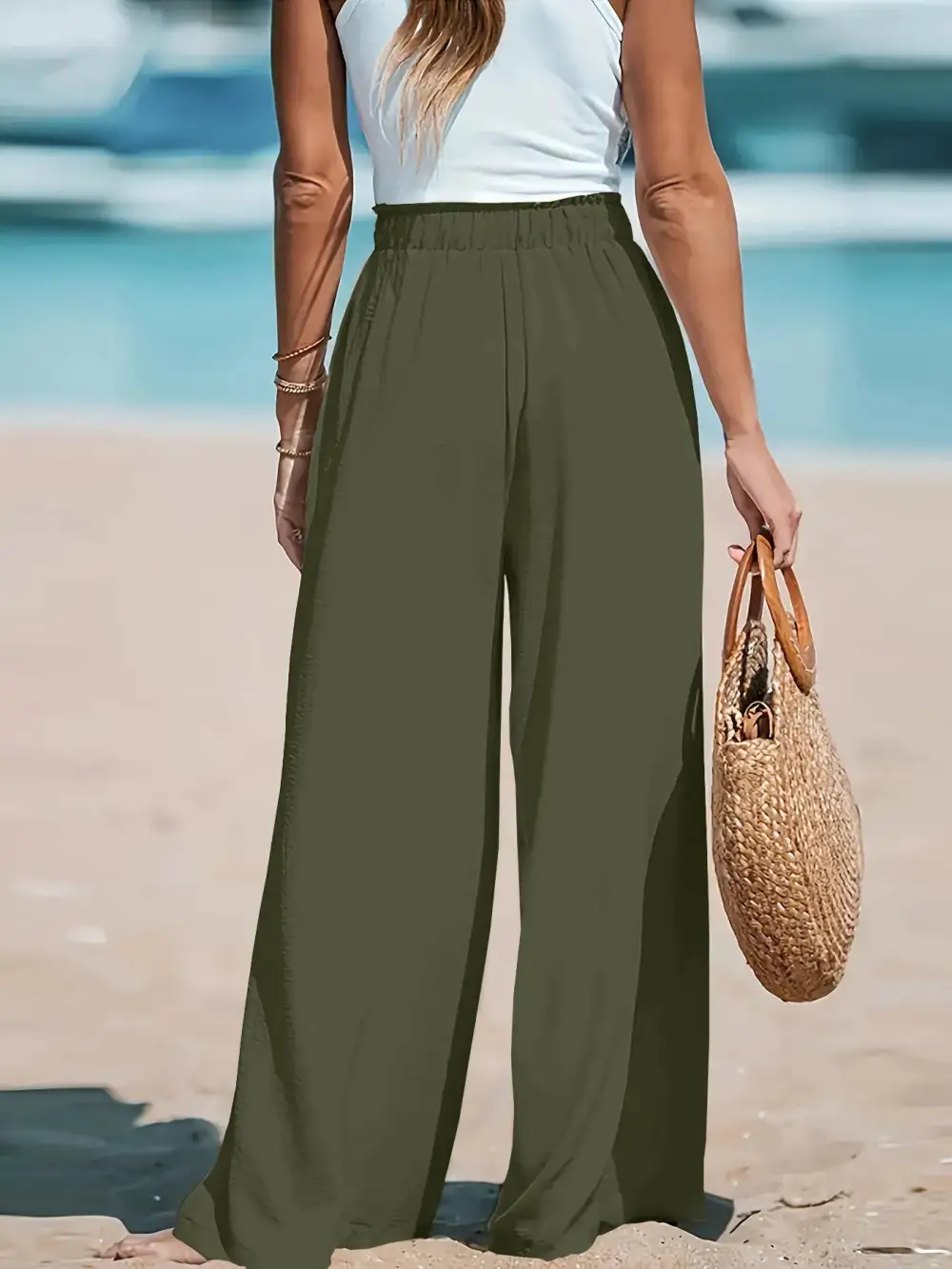 Wide Leg Drawstring Everyday Versatile Pants