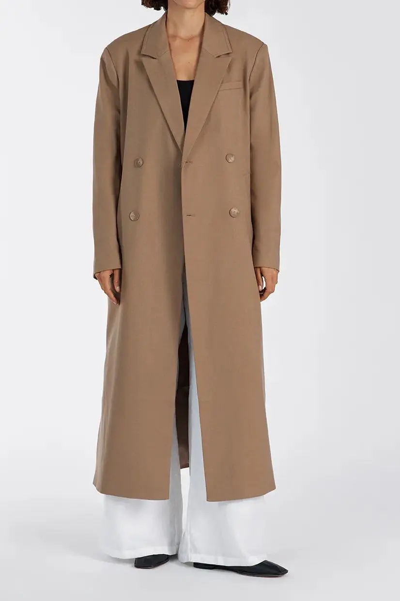 TAN WOOL BLEND COAT