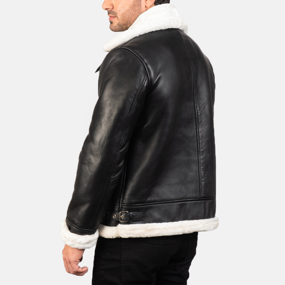 Men's Layered Bomber Leather Jacket