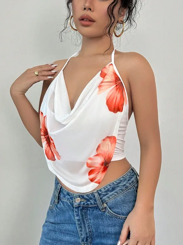 Floral Halter Neck Top