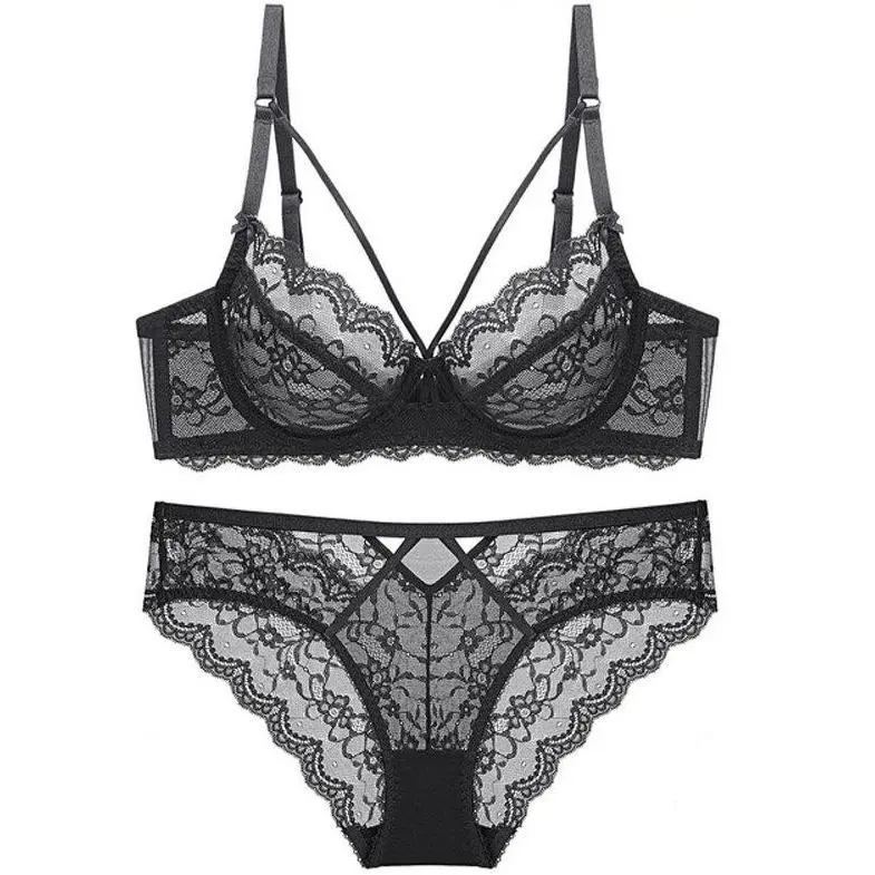 Decorative Lace Cup Lingerie Set