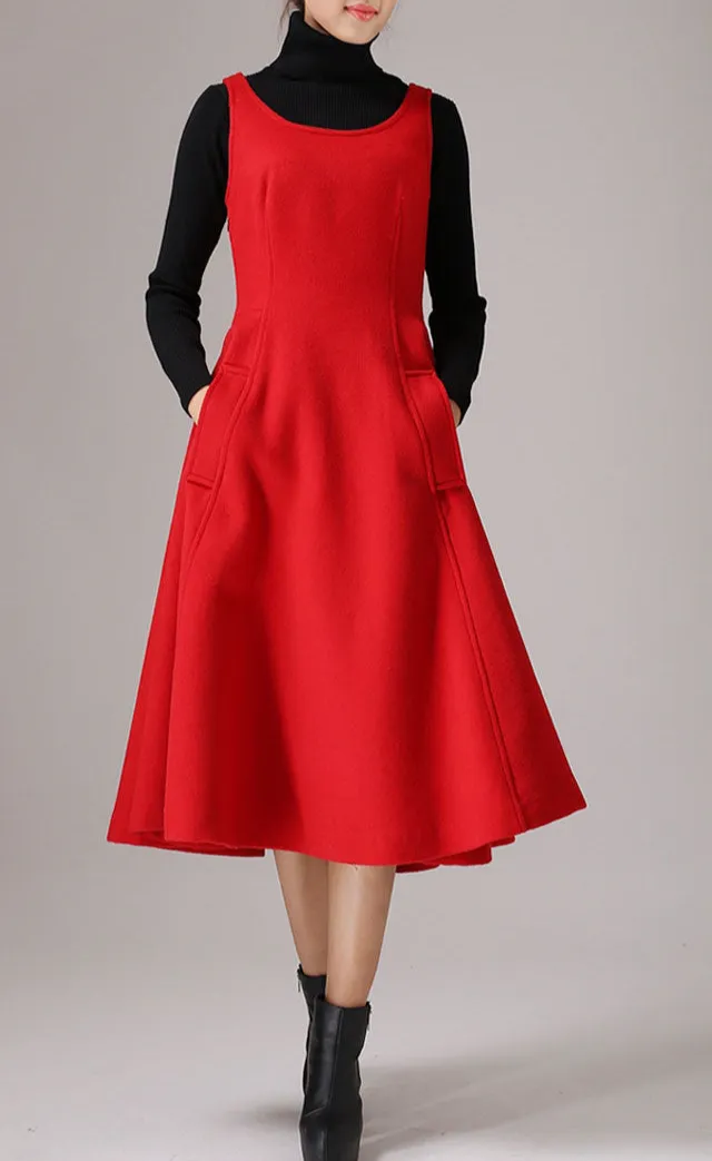 Wool Blend Sleeveless Maxi Dress