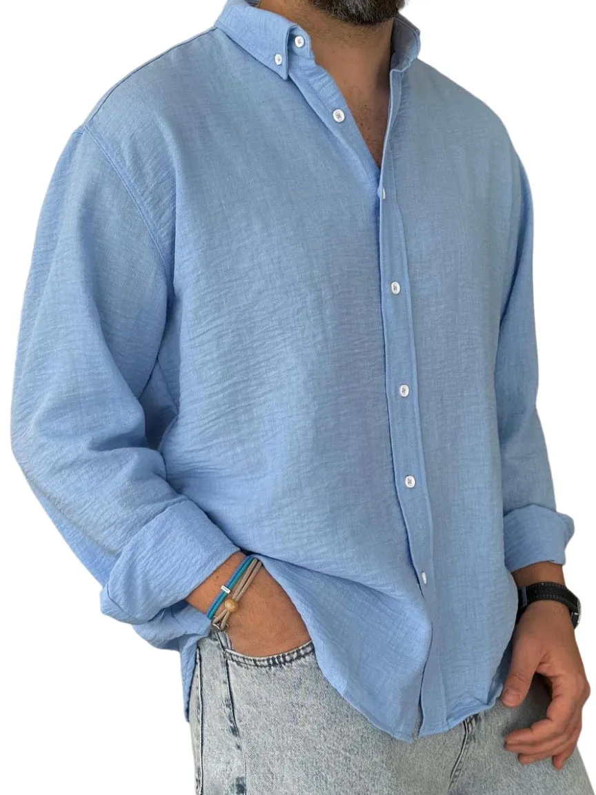 Utility Long Sleeve Open Collar Shirt